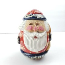 Vintage Russian Santa Claus Hand Painted Carved Old World Artwork Signed - £58.94 GBP