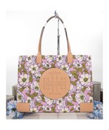 Tory Burch Ella Aster Pink Floral Print Nylon Leather Large Tote Bag NWT - £230.57 GBP