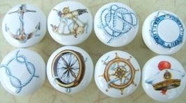 Ceramic Cabinet Knobs Nautical Anchor bouy lg - £27.99 GBP