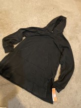 Women&#39;s Lounge Tunic Distressed Hooded Sweatshirt Hoodie Colsie Black Si... - £10.29 GBP