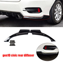 BRAND NEW 2016-2021 Honda Civic 4DR 2PCS Glossy Black Rear Side Diffuser Bumper  - £35.55 GBP