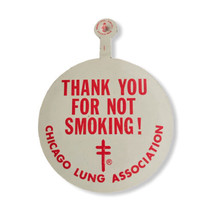 Vintage Thank You For Not Smoking Chicago Lung Association Fold Over Tab... - $20.27