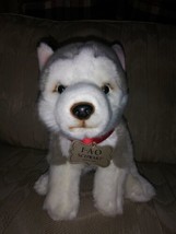 FAO Schwarz Husky Dog Puppy Plush With Collar Since 1862 2018 Surface Washable  - $25.73