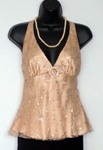 All Silk - Sleeveless blouse by Julie Brown - Rose (with sequins) - $37.00