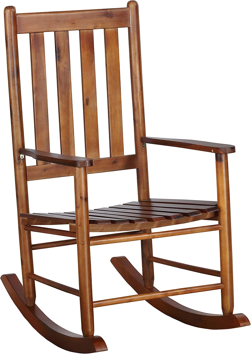 Slat Back Wooden Golden Brown Rocking Chair From Coaster Home Furnishings. - $121.93