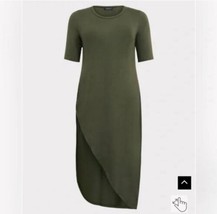 TORRID Olive Green Asymmetrical Hem Maxi Tunic Dress Size 5 - £18.00 GBP