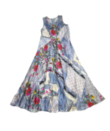 NWT Johnny Was Regina in Blue Patchwork Floral Satin Sleeveless Maxi Dre... - £152.73 GBP