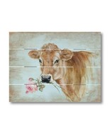 Cow Wood Pallet Art Print - Miss Moo - £23.96 GBP