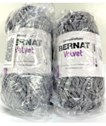 Bernat Velvet Bulky Yarn Velvet Gray Yarnspirations Lot of 2 Skeins 630 ... - $24.74