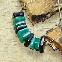 Green Onyx Smooth Flat Square Spinel Beads Briolette Natural Loose Gemstone - £2.72 GBP