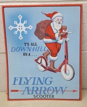  Vtg. 1993 Santa Flying Arrow Toy Scooter Christmas Metal AAA Sign Co. A... - $24.89