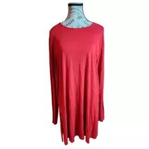 Eileen Fisher Coral Red Orange Mini Dress Tunic Top Long Sleeved Size X-... - $14.00