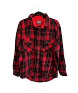 Vtg FIELDMASTER Mens Button Up Shirt Red Plaid Flannel Wool Blend Size L... - £14.60 GBP