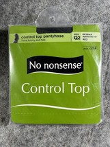 No Nonsense Control Top Reinforced Toe Pantyhose Size Q2 Off Black RE2 - £7.47 GBP