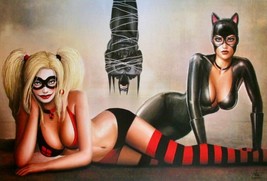 Nathan Szerdy SIGNED DC Comic Batman Super Hero Art Print Harley Quinn Catwoman - £20.23 GBP