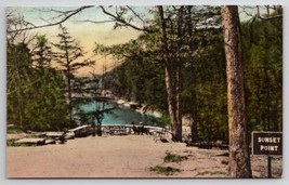 Indiana Sunset Point Turkey Run State Park Hand Colored Albertype Postcard O24 - £11.52 GBP