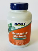 NOW FOODS Magnesium Glycinate - 180 Tabs - Nervous System Support - Exp ... - $18.71
