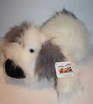 Tri Russ Woofie Sheep Dog Shaggy White Gray Plush Furry Puppy 48956 Soft... - $31.30