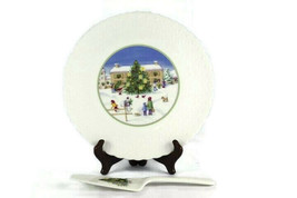 Mikasa Bone China Season Greetings Cake Plate &amp; Server  11&quot; B2042 - £34.05 GBP