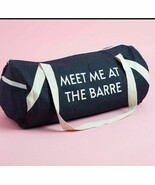 Private Party Meet Me At The Barre Dark Blue DENIM Gym Workout Bag Retai... - $58.24 CAD