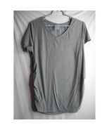 Time and Tru Maternity Sz L (12/14) grey v neck t-shirt Ruched sides - $161.98 MXN