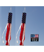 LOT OF 2 USA MADE 5 ft (60in) x 6 in US American America Flag Windsock W... - £15.81 GBP