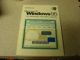 Windows 95 oem manual with certificate of authenticity, no disk included - £10.08 GBP