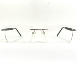Gold &amp; Wood Eyeglasses Frames N05.16 Grey Silver Rectangular Rimless 53-17-130 - £479.98 GBP