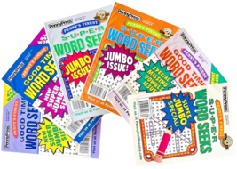 NEW Lot 6 Penny Press Dell Good Time Super Word Seek Search Find Puzzle Books - £13.29 GBP