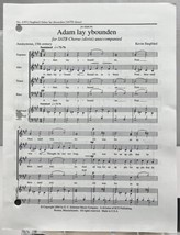 Adam lay ybounden Kevin Siegfried SATB Chorus unaccompanied Sheet Music ... - £3.09 GBP