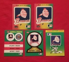 1983 - 1990 Fleer Atlanta Braves Baseball Stickers Lot Of 5 - $1.79