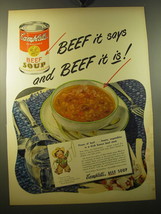 1950 Campbell&#39;s Beef Soup Ad - Beef it says and beef it is - £14.61 GBP