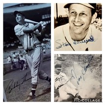 Signed Stan Musial, Enos Country Slaughter &amp; Bobby Thomson / Old Baseball Photos - £118.70 GBP
