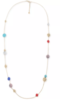 Alfani Gold-Tone and Multi-Stone Bead Long Station Necklace - £11.45 GBP