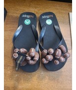 Football cheer Flip Flops Hotflops Black Thong Women&#39;s Size 6? See Measu... - $226.37 MXN