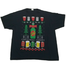 Dec. 25th Christmas T-Shirt ~ Sz 3XL ~ Black ~ Beer &amp; Cheers  - £13.40 GBP