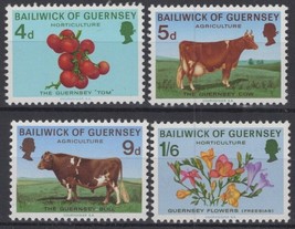 ZAYIX -Great Britain Guernsey 33-36 MNH Agriculture Cows Flowers 010922S26M - £4.99 GBP