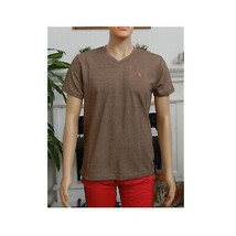 Basic Men&#39;s T-Shirt   V-Neck Short Sleeve Cotton T-Shirt - Heather Brown - £13.83 GBP