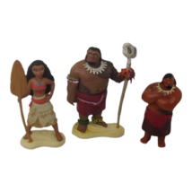 Lot of 3 Disney Moana Figures Cake Toppers: Moana and 2 Chiefs - £7.75 GBP