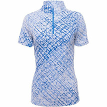 Nwt Ladies Ibkul Liz Denim Blue Short Sleeve Mock Golf Shirt - S M Xl &amp; Xxl - £42.35 GBP