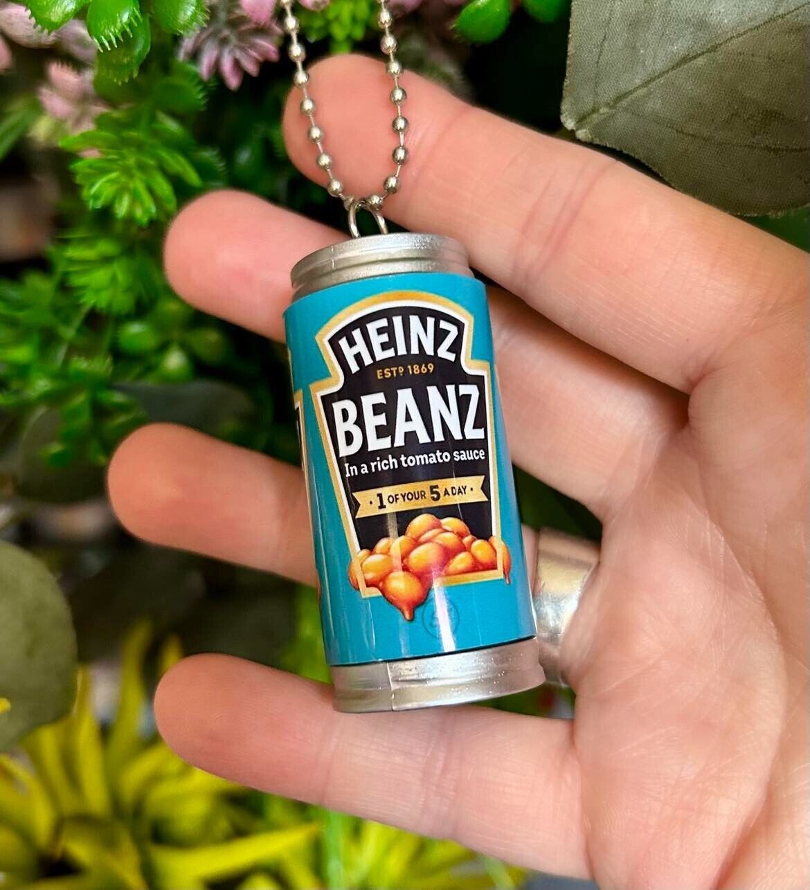 Handmade BAKED BEANS CAN BAUBLE car hanger HANGING decoration XMAS tree ... - $12.55