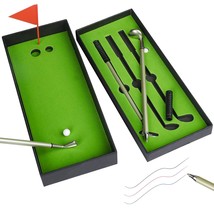 Mini Golf Pen Set, Mini Desktop Golf Gift Golf Ball Club Pen Unique Christmas St - £14.93 GBP