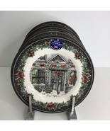 4 Salad Plate’s Royal Stafford Christmas Home 8.5” England - $52.42