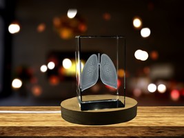 LED Base included | Lungs | 3D Engraved Crystal Keepsake | Gift/Decor - £32.12 GBP+