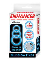 Enhancer Silicone Cockrings - Glow In The Dark Blue - $24.99