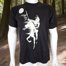 Vintage Native American Art T Shirt Mens L Black Warrior On Horse Single... - $56.62