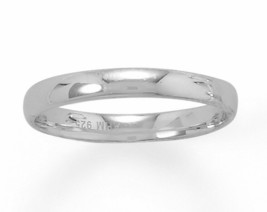 14K White Gold Plated 3 mm Plain Wedding Band 925 Sterling Silver Metallic Ring - £76.77 GBP