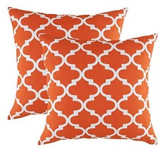 TreeWool (Pack of 2) Decorative Throw Pillow Covers Trellis Accent in 100% Cotto - £12.69 GBP