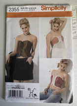 Simplicity 2355 Corset Pattern Size RR 14,16,18,20 Uncut 2010 - $8.99