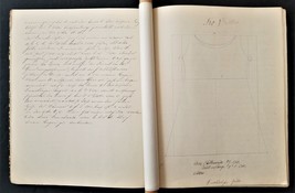 1904 antique HAND WRITTEN SKETCH BOOK german SEWING CLOTHING children pa... - $123.70